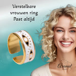 Stalen Damesring - Boze Oog - 8,5mm - Verstelbaar - ring374 - 73925 - Ringen kopen# - Goudkleur - alles - boho