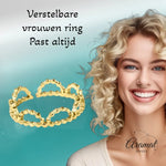 Stalen Damesring - Halve Maantjes - Verstelbaar - 5mm - RVS - ring363 - 104804 - Ringen kopen# - Goudkleur - alles - boho