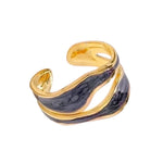 Stalen Damesring - Parelmoer - 14mm - Verstelbaar - ring373 - 73919 - Ringen kopen# - Grijs - alles - boho