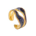 Stalen Damesring - Parelmoer - 14mm - Verstelbaar - ring373 - 73919 - Ringen kopen# - Grijs - alles - boho