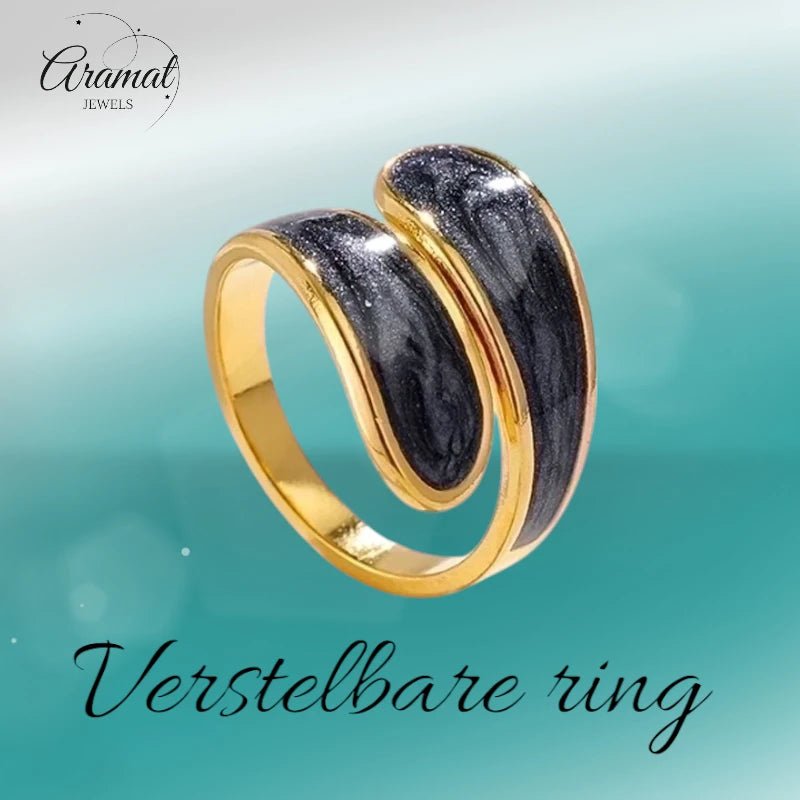 Stalen Damesring - Parelmoer - 18mm - Verstelbaar - ring371 - 73915 - Ringen kopen# - Grijs - alles - boho