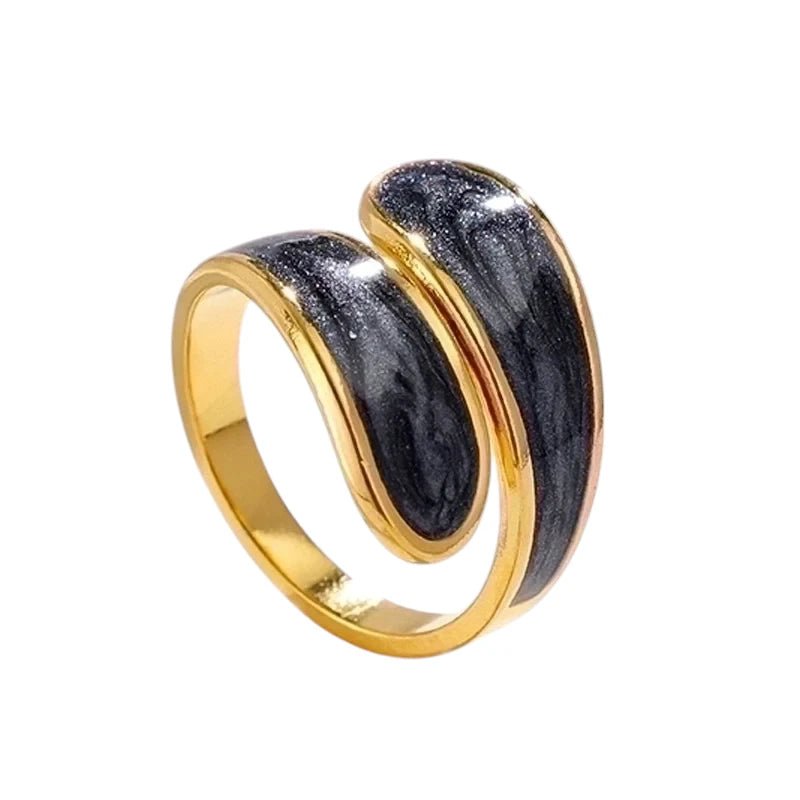 Stalen Damesring - Parelmoer - 18mm - Verstelbaar - ring371 - 73915 - Ringen kopen# - Grijs - alles - boho