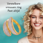 Stalen Damesring - Parelmoer - 18mm - Verstelbaar - ring371 - 73915 - Ringen kopen# - Grijs - alles - boho