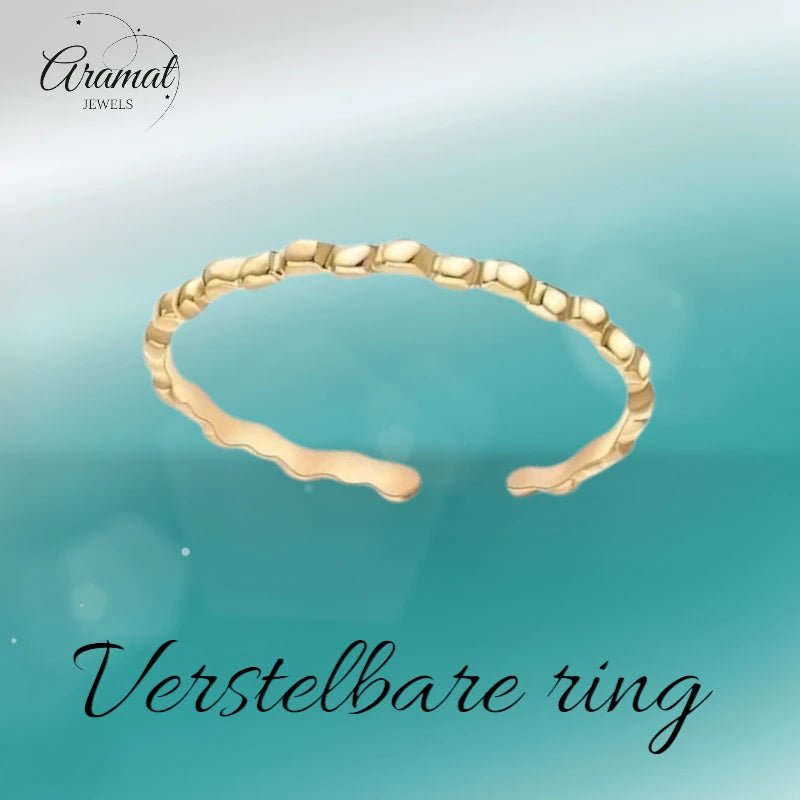 Stalen Damesring - Smal & Verstelbaar - 2mm - RVS - ring360 - 104785 - Ringen kopen# - Goudkleur - alles - boho