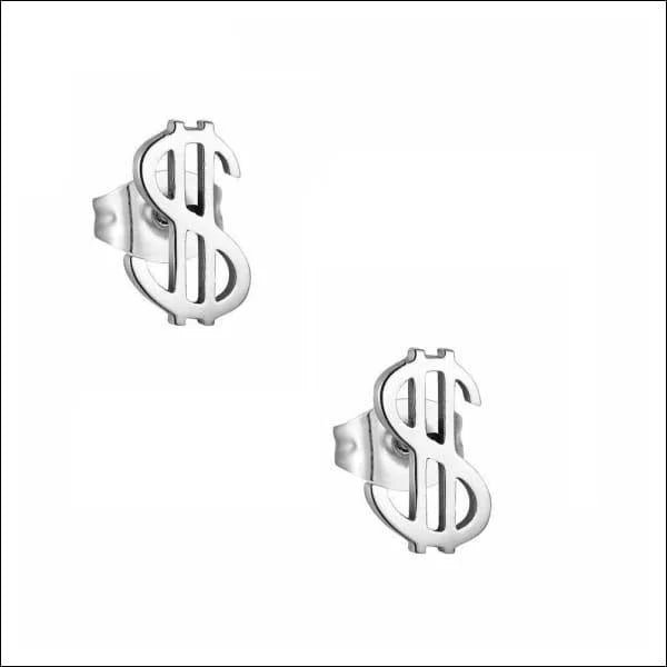 Stalen Dollar Oorbellen RVS