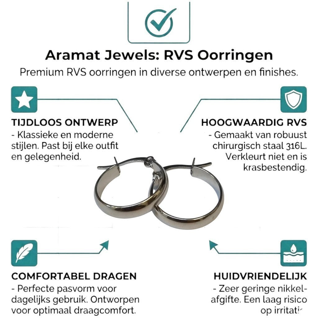 Een paar zilveren hoepeloorbellen