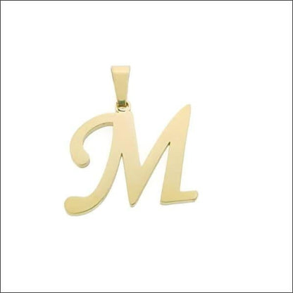 Gouden Letterhanger Met Initiaal m - Stalen Goudkleurige Letter Hanger Initiaal