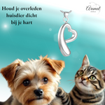 Open hart ashanger – rouwsieraad van staal