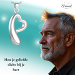 Open hart ashanger – rouwsieraad van staal