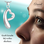 Open hart ashanger – rouwsieraad van staal