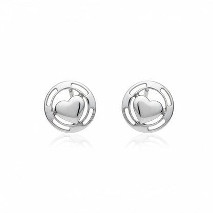 Stalen Hartjes Oorbellen Zilverkleur 9mm Staal - Aramat Jewels - Oorbellen - cadeautip