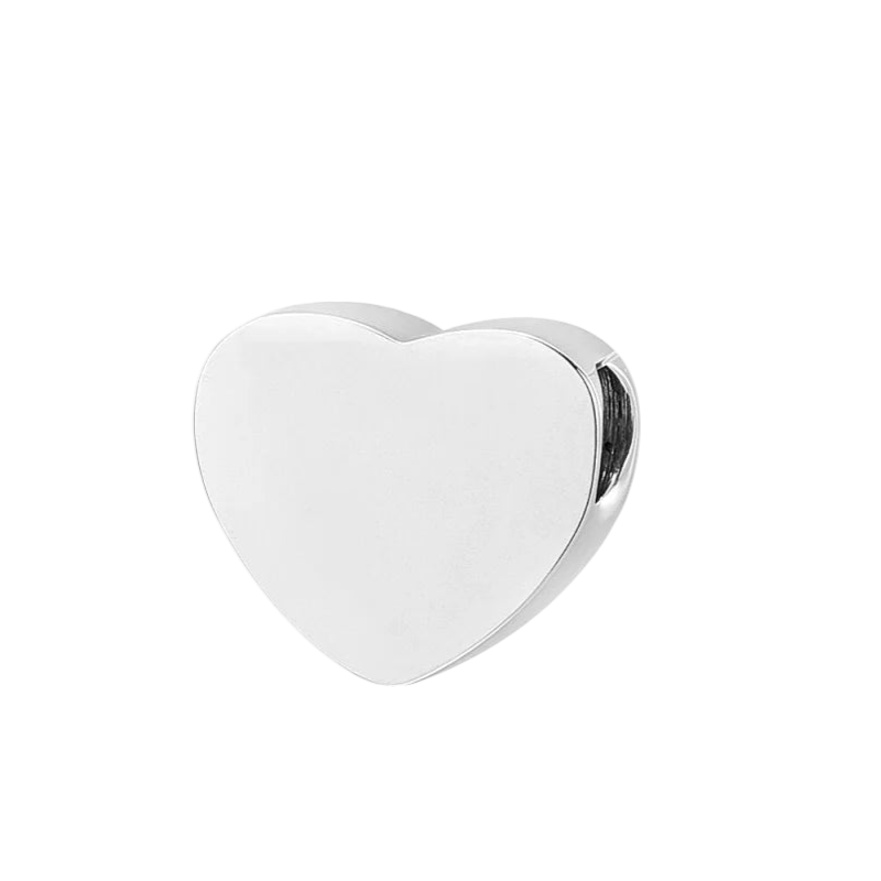 Zilverkleurige asbedel hart – roestvrij staal 13mm