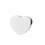 Zilverkleurige asbedel hart – roestvrij staal 13mm