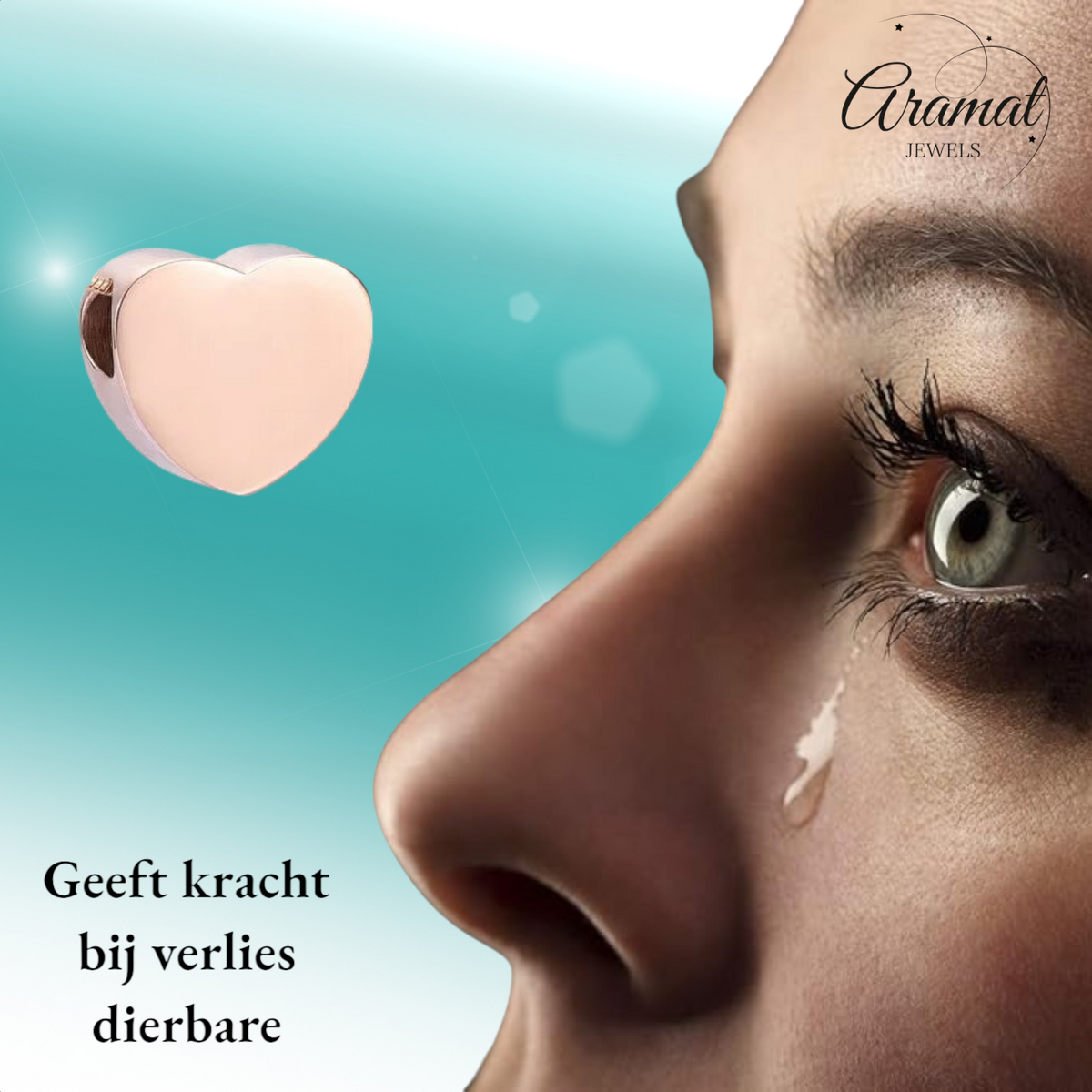 Rosékleurige asbedel hart – roestvrij staal 13mm