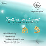 Stalen Infinity Oorbellen - Goudkleur - Hartje - oor594 - XE53866 - Oorbellen kopen# - 10mm - alles