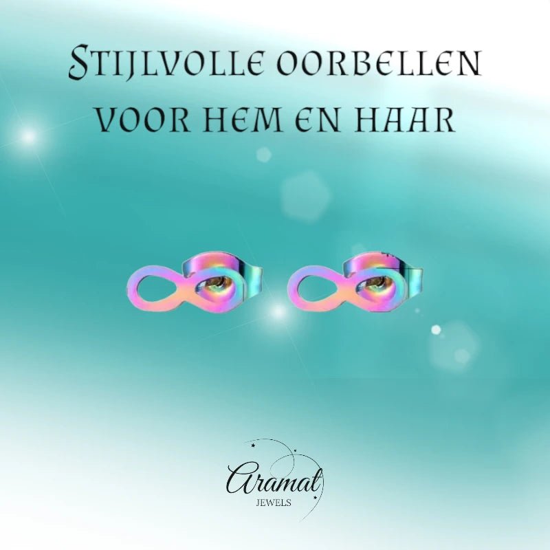 Stalen Infinity Oorbellen - Kleurrijke Stijl - oor4716 - Oorbellen kopen