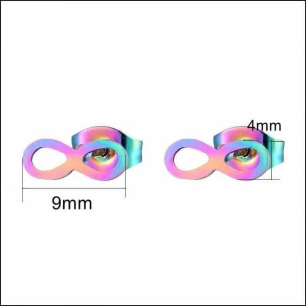 Stalen Infinity Oorbellen - 9x4mm