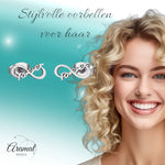 Stalen Infinity Oorbellen 11x5mm - Zilverkleur - Forever