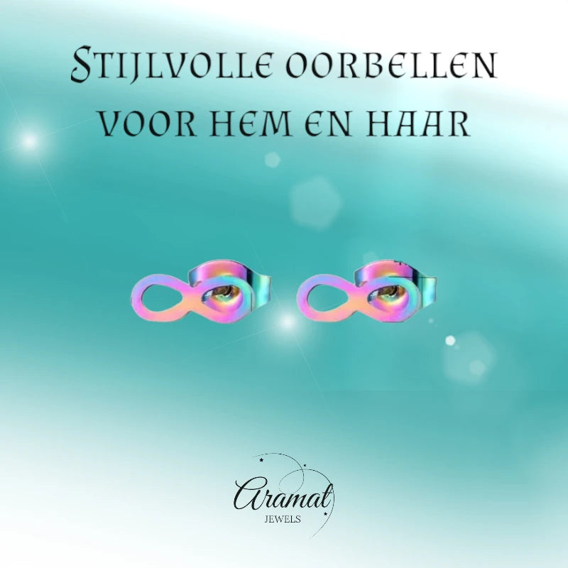 Stalen Infinity Oorbellen - Kleurrijke Stijl