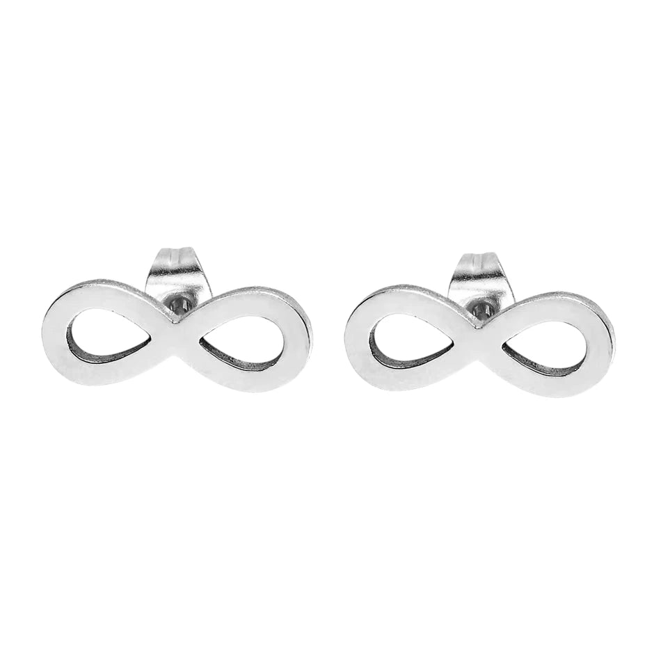 Stalen Infinity Oorbellen zilverkleurig 10x4mm - oor626 - XE76490 - Oorbellen kopen