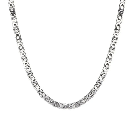 Een zilveren ketting met een schakel