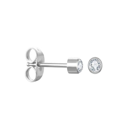 Stalen Kristallen Oorbellen - 3mm - Transparant - oor606 - XE30030 - Oorbellen kopen