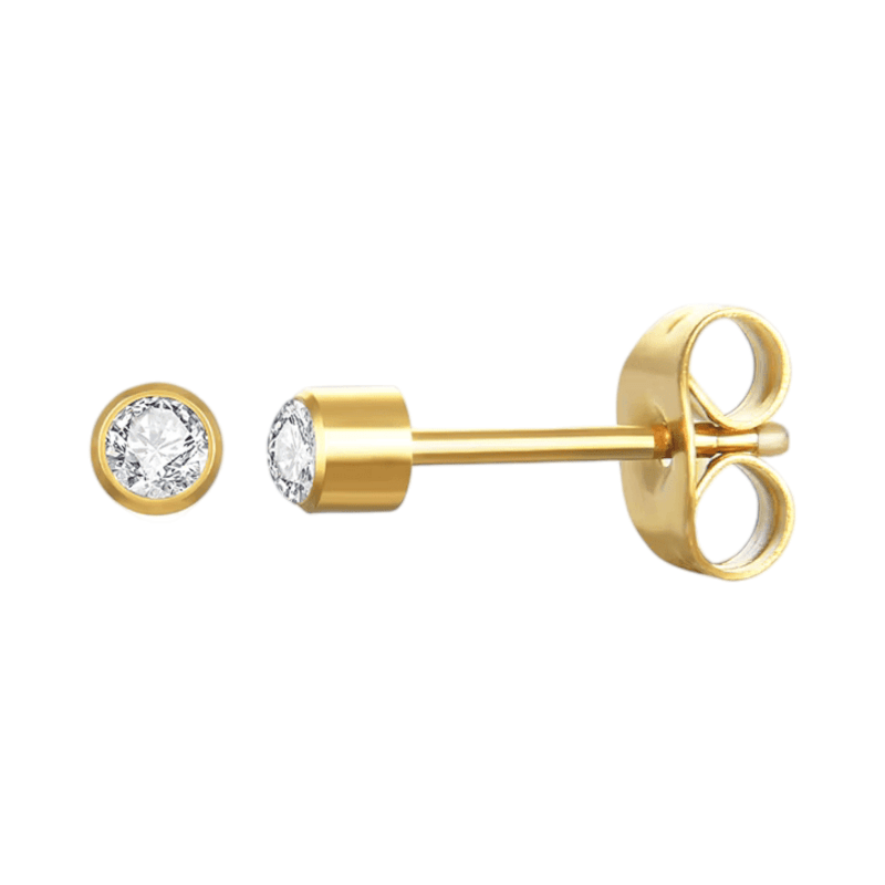 Stalen Kristallen Oorbellen - Goudkleur - 3mm - oor2087 - XE38688 - Oorbellen kopen# - 3mm - alles - cadeau