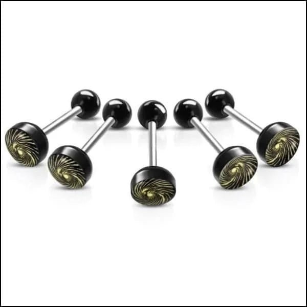 Zwarte en gouden swirl barbells