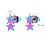 Stalen Multicolor Sterren Oorbellen - Hip & Kleurrijk - oor4728 - Oorbellen kopen