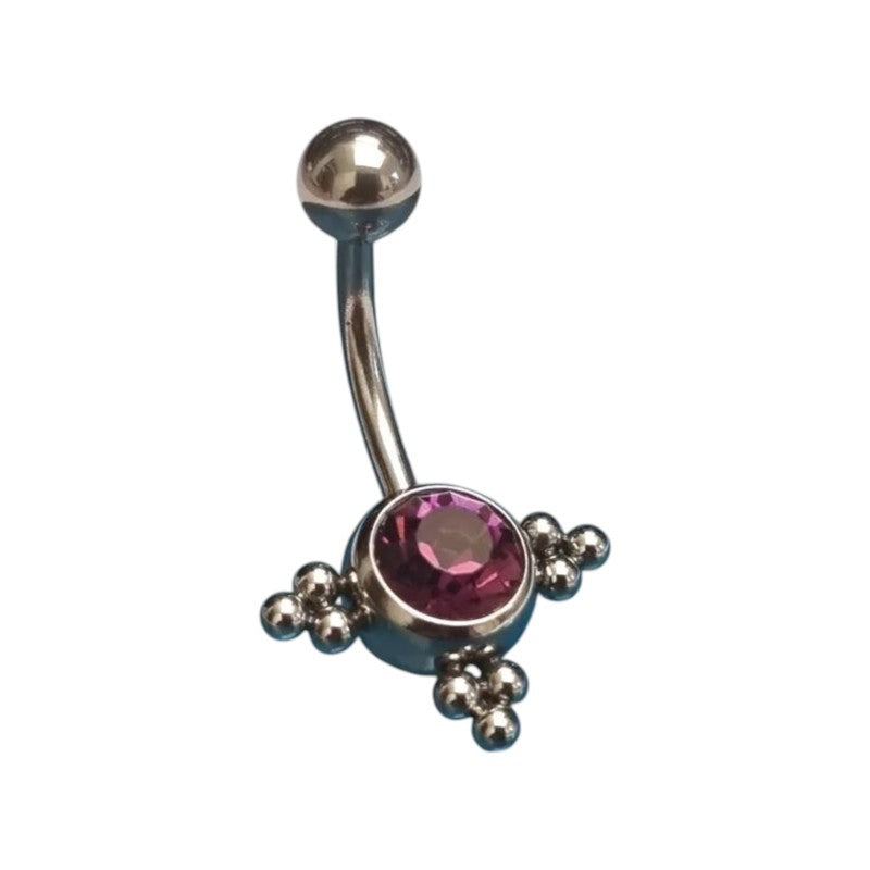 Steel Navel Piercing Eline Purple Zirconia