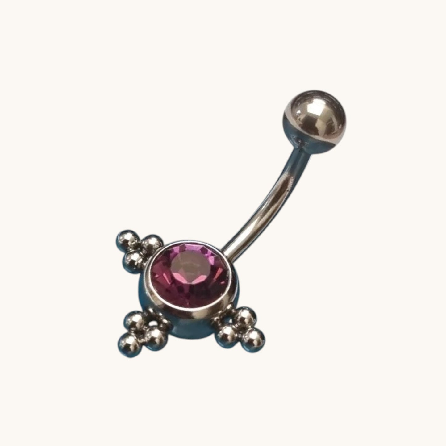 Steel Navel Piercing Eline Purple Zirconia
