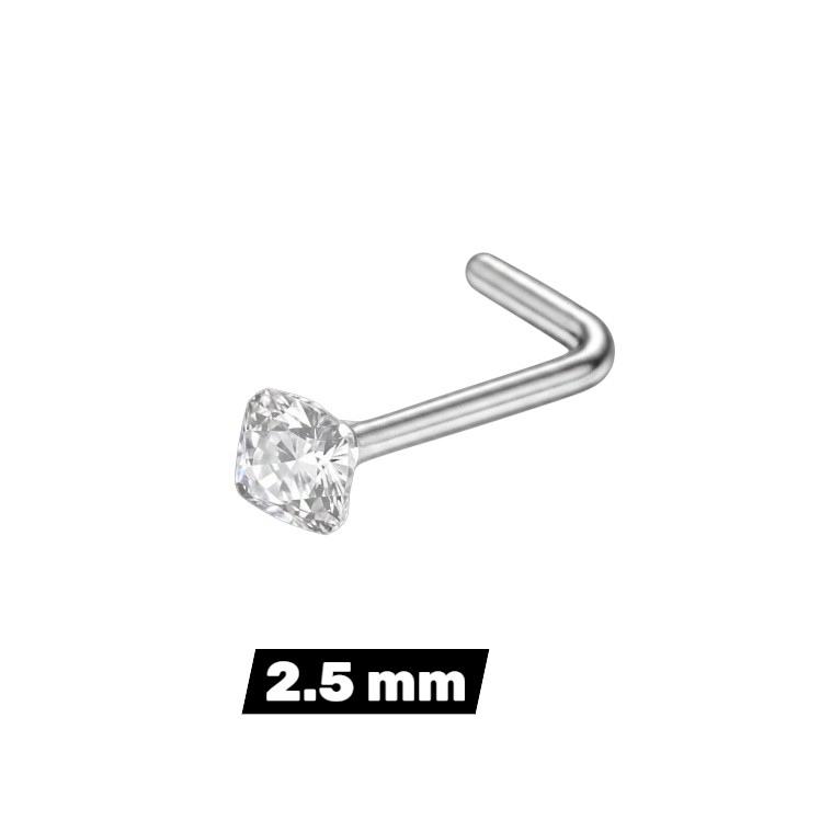 Piercing de nez en acier avec pierre de zircone