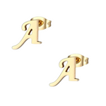 Goudkleurige RVS Letter A oorstekers 10mm