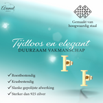 RVS letter I oorstekers goudkleurig