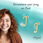 RVS letter J oorstekers goudkleurig