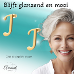RVS letter J oorstekers goudkleurig