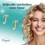 RVS letter J oorstekers goudkleurig