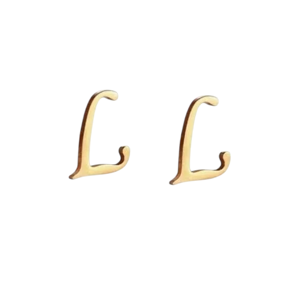 RVS letter L oorstekers goudkleurig