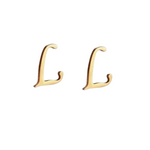 RVS letter L oorstekers goudkleurig