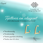RVS letter L oorstekers goudkleurig