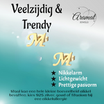 RVS letter M oorstekers goudkleurig