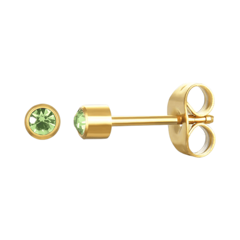 Stalen Oorstekers 3mm - Lichtgroen Kristal - oor575 - XE38687 - Oorbellen kopen# - 3mm - alles - cadeau