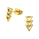 Stalen pijltjes oorbellen goudkleur 9x5mm - oor3463 - 29799 - Oorbellen kopen# - 9mm - alles - cadeau