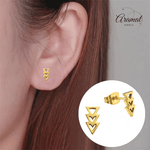 Stalen pijltjes oorbellen goudkleur 9x5mm - oor3463 - 29799 - Oorbellen kopen# - 9mm - alles - cadeau