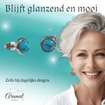 Stalen ronde oorbellen blauw gemarmerd 8mm - oor3070 - Oorbellen kopen# - 8mm - alles - blauw