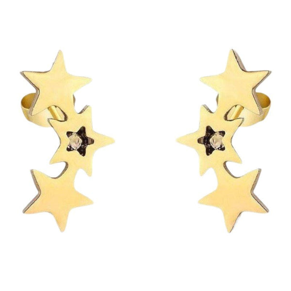 Stalen Sterren Oorbellen - Goud- of Zilverkleur