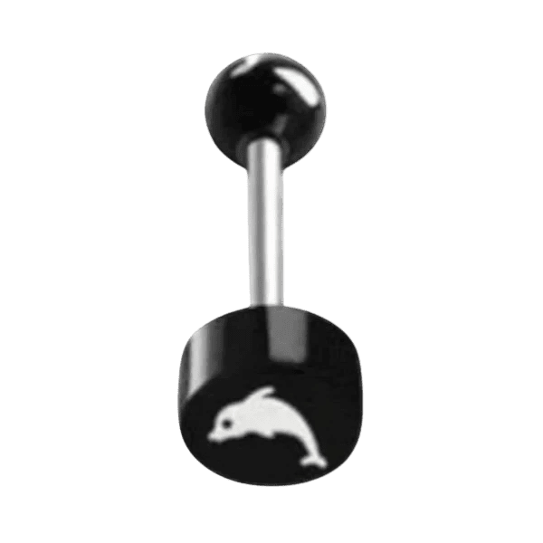 Dolfijn zwart roestvrij stalen barbells