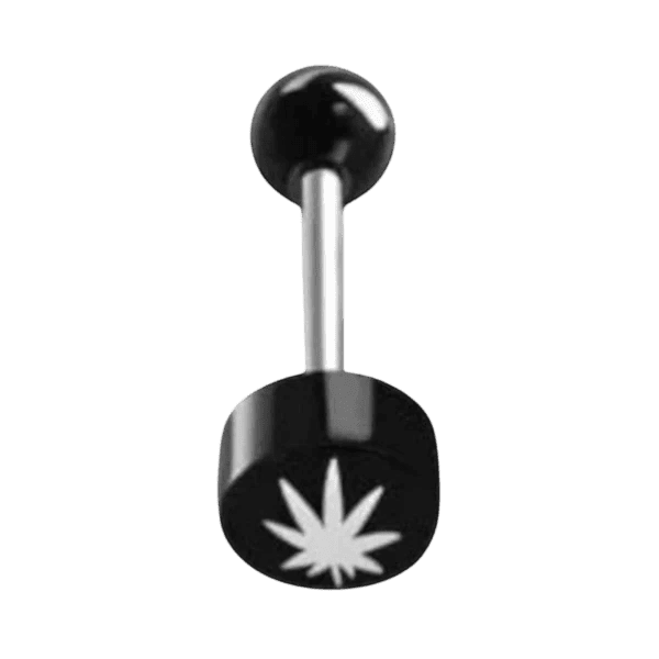 Zwarte marihuana piercings