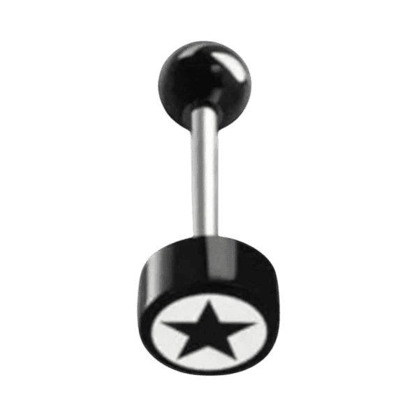 Zwarte ster tepelpiercing