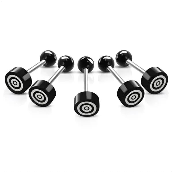 Zwart-witte swirl barbells